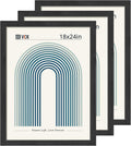 VCK 18x24 Black Poster Frame 3 Pack - Wood Grain Studio Frame