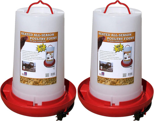 Heated Chicken Waterer 2 Pack for All-Weather Poultry Care