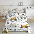 Cartoon Car Kids Comforter Set Construction Bedding Set - Soft