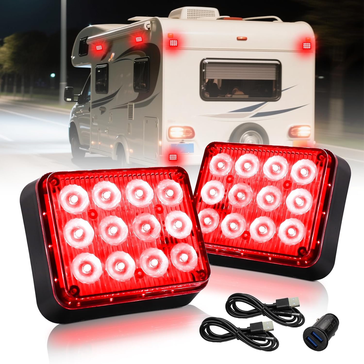 Red LED Beacon Magnetic Strobe Light for Emergency Vehicles