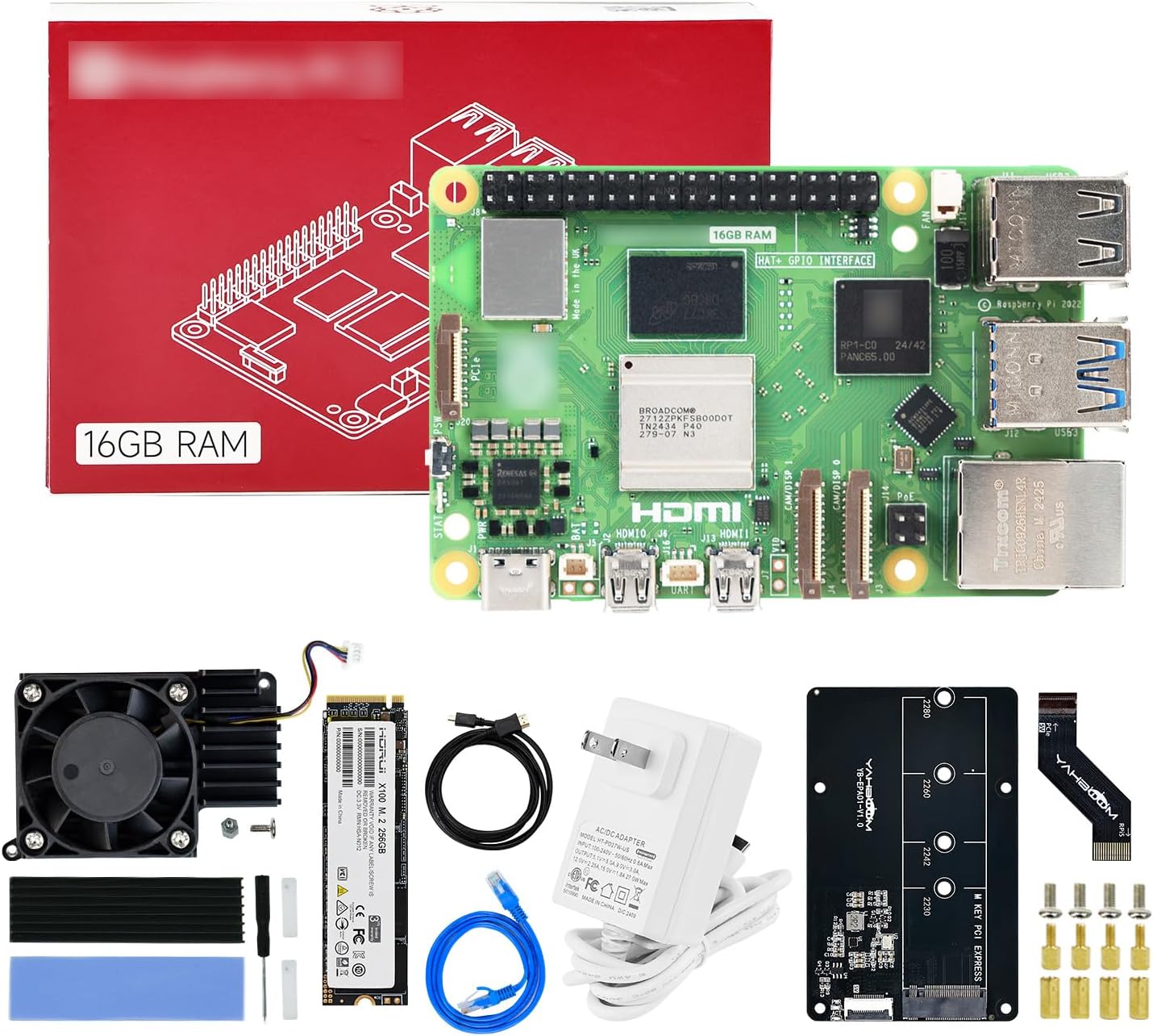 Yahboom Pi 5 16GB Starter Kit with Power Adapter and SSD