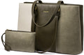 Laptop Tote Bag for Women 15.6 in PU Leather - Teacher Work Tote