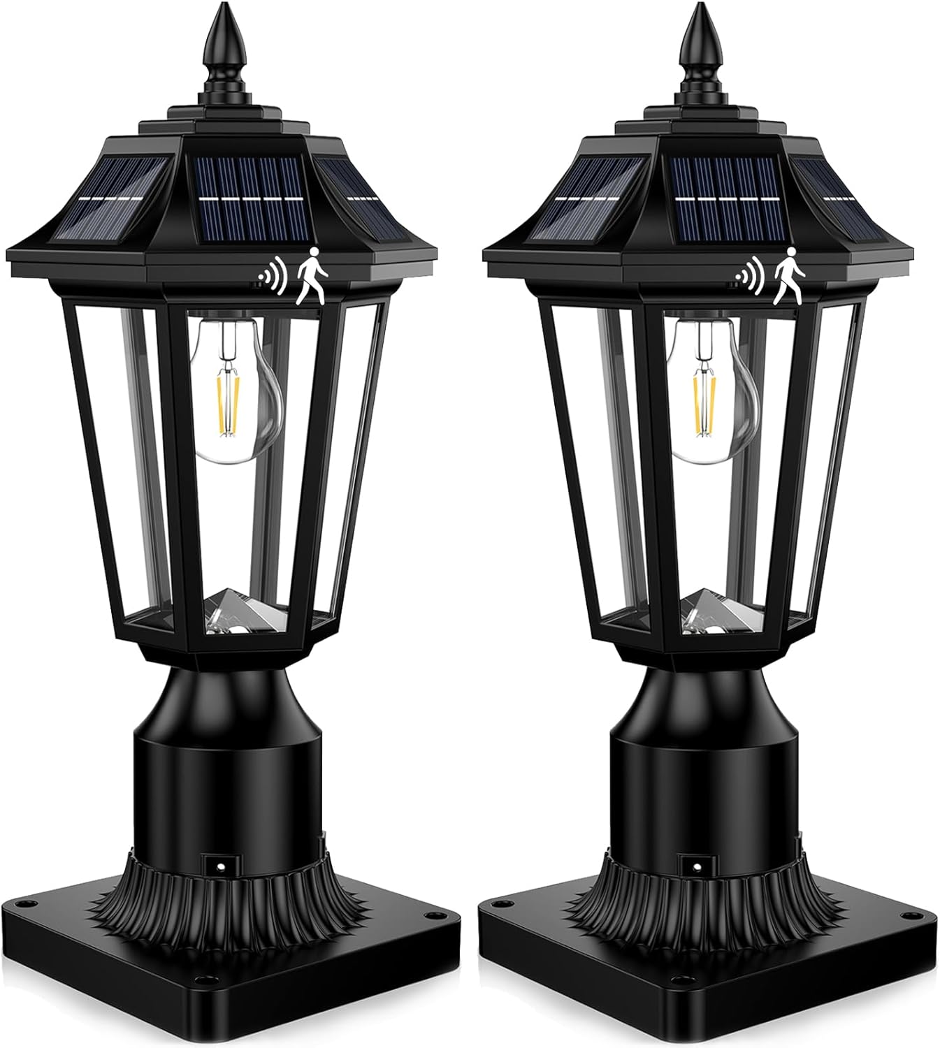 2Pack Solar Post Lights for Outside with Motion Sensor Features