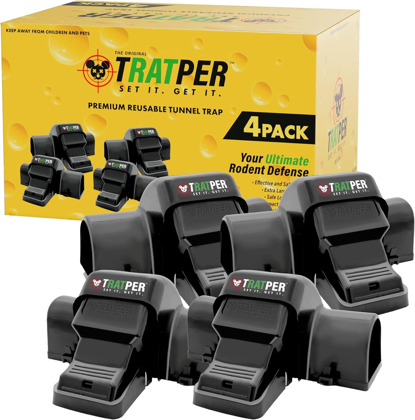 Humane Rat and Chipmunk Traps with Dual Tunnel Design for Safety
