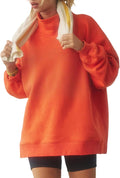 Womens Oversized Mockneck Sweatshirt Pullover - Loose Fit