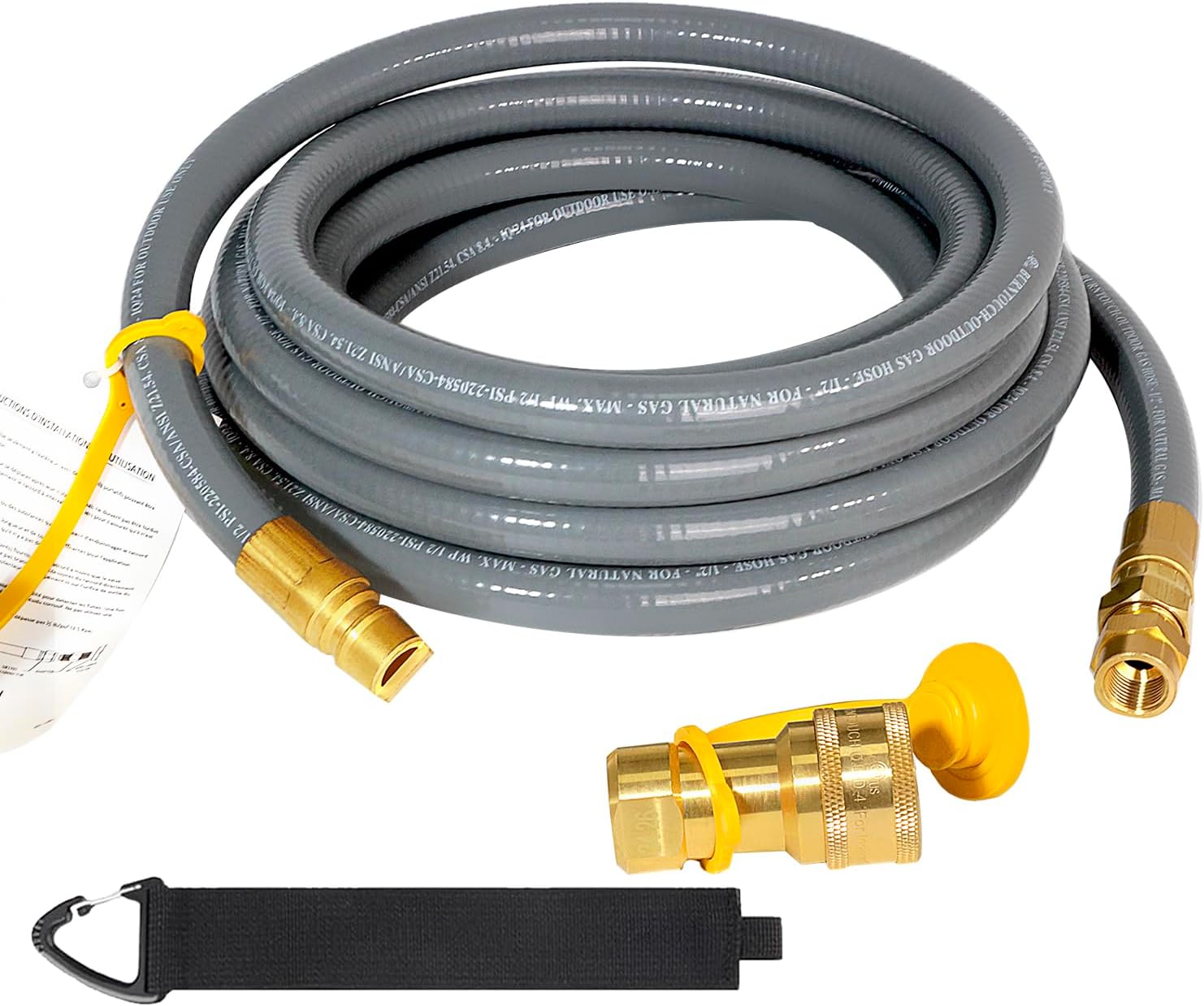 15FT 1/2 Natural Gas Hose with Quick Couplings for BBQs