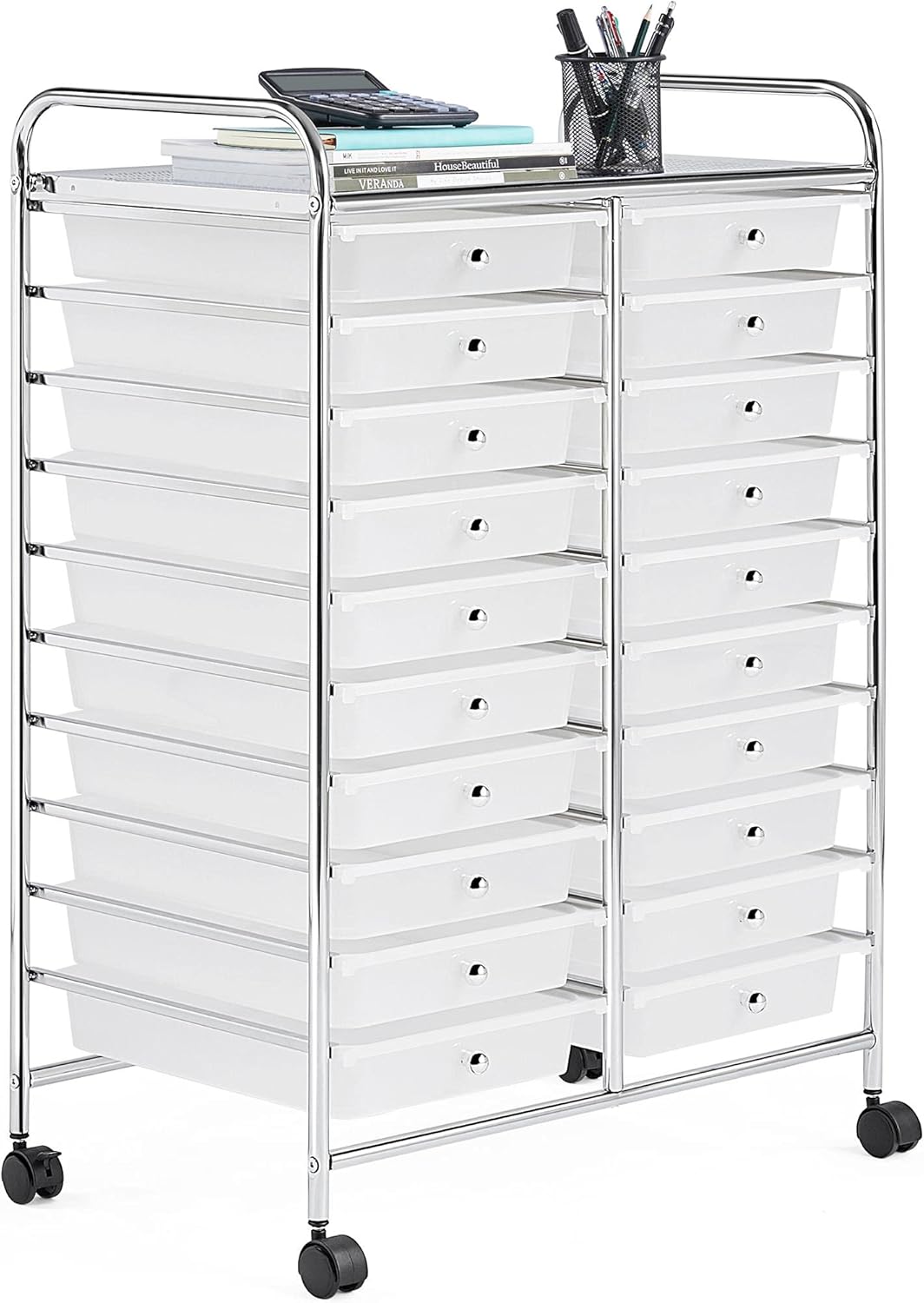 Yaheetech 20 Drawers Rolling Storage Cart for Home and Office