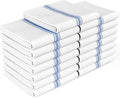 Zeppoli Classic Kitchen Towels - 15 Pack - Super Absorbent 100% Cotton - Bulk Pack - Blue