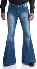 Men's Vintage Bell Bottom Jeans for Men - Classic 60s 70s Flare