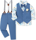 Toddler Boy Formal Suit Set - 6-Piece Gentleman Outfit