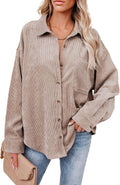Dokotoo Womens Corduroy Button Down Shirt - Oversized Cozy Layer made