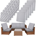 Patio Cushion Covers 12 Pcs Stretch Slipcovers - Waterproof, Elastic