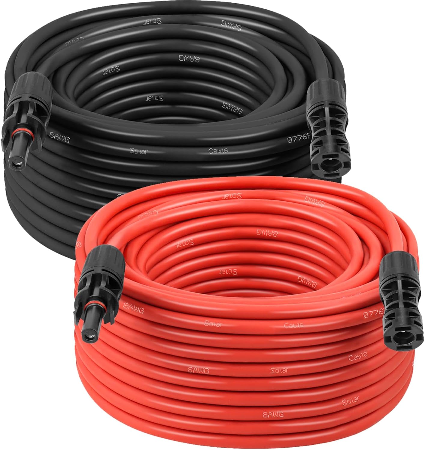 8AWG Solar Panel Extension Cable - 50FT Waterproof Connectors