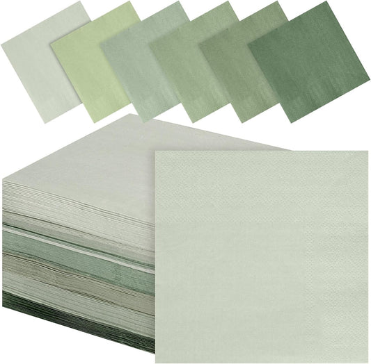 Sage Green Cocktail Napkins - Elegant Table Decor
