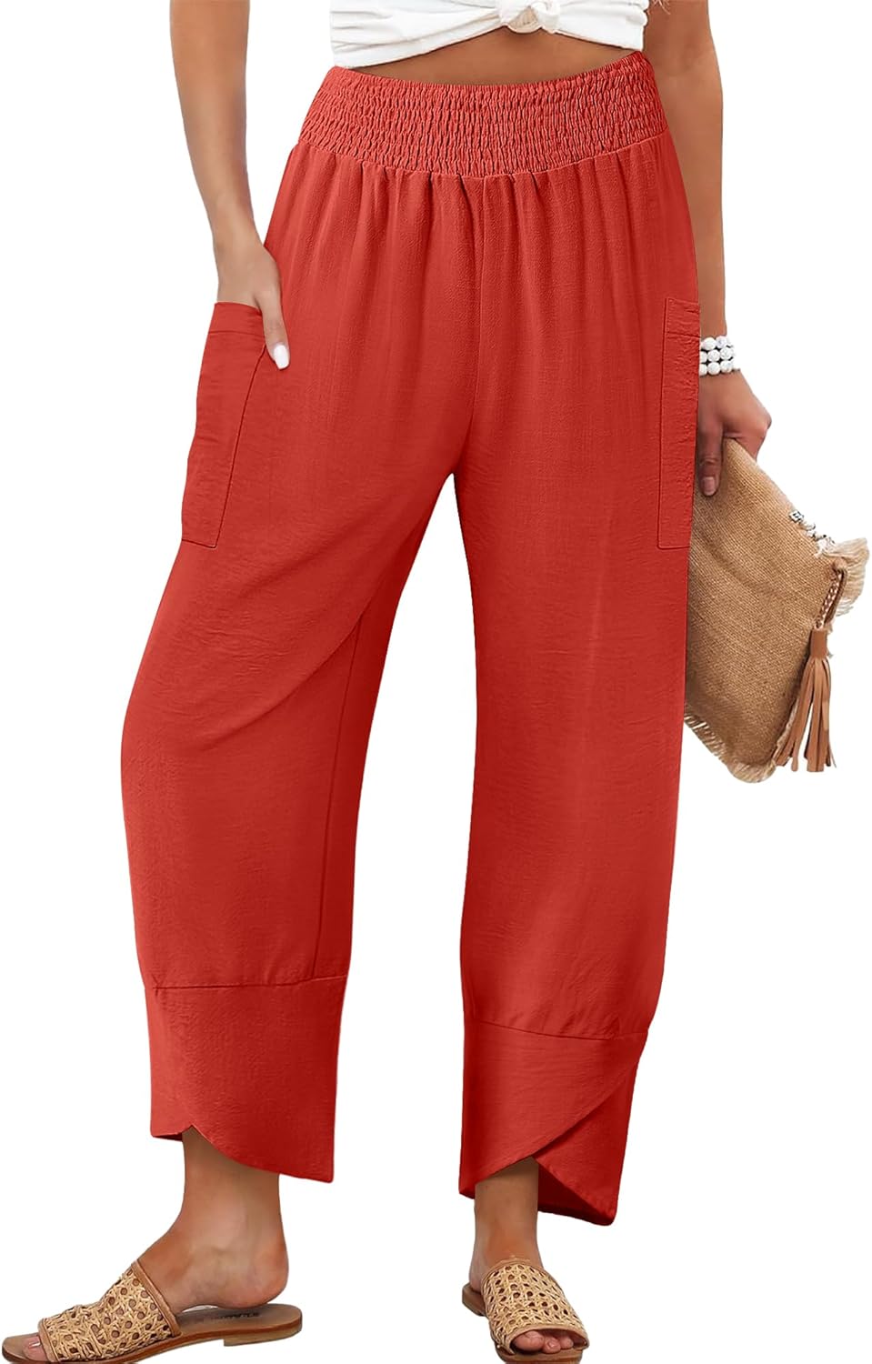 Women's Summer High Waisted Baggy Pants for Effortless Style