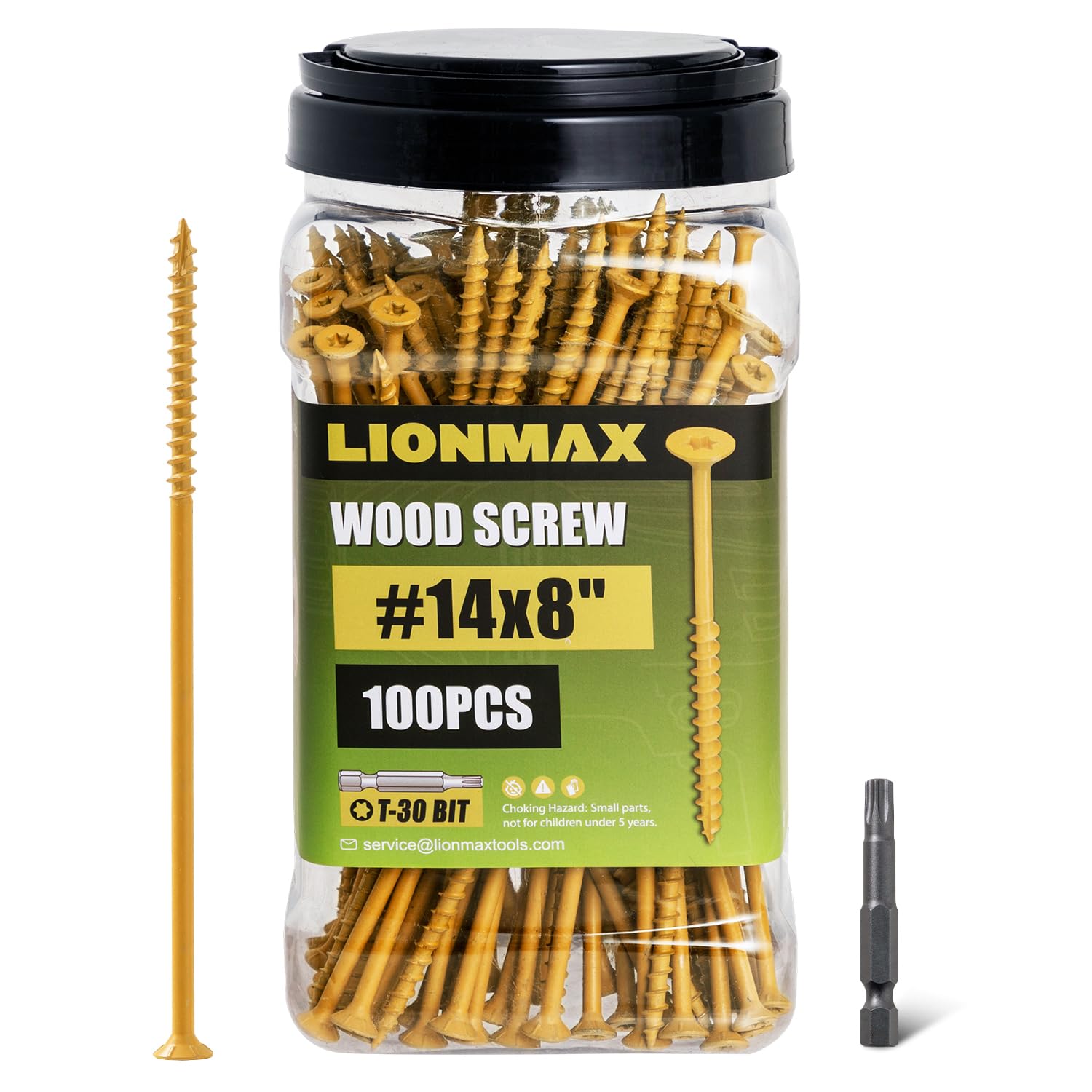 LIONMAX Deck Screws #14 x8 Inch for Outdoor Decking Projects