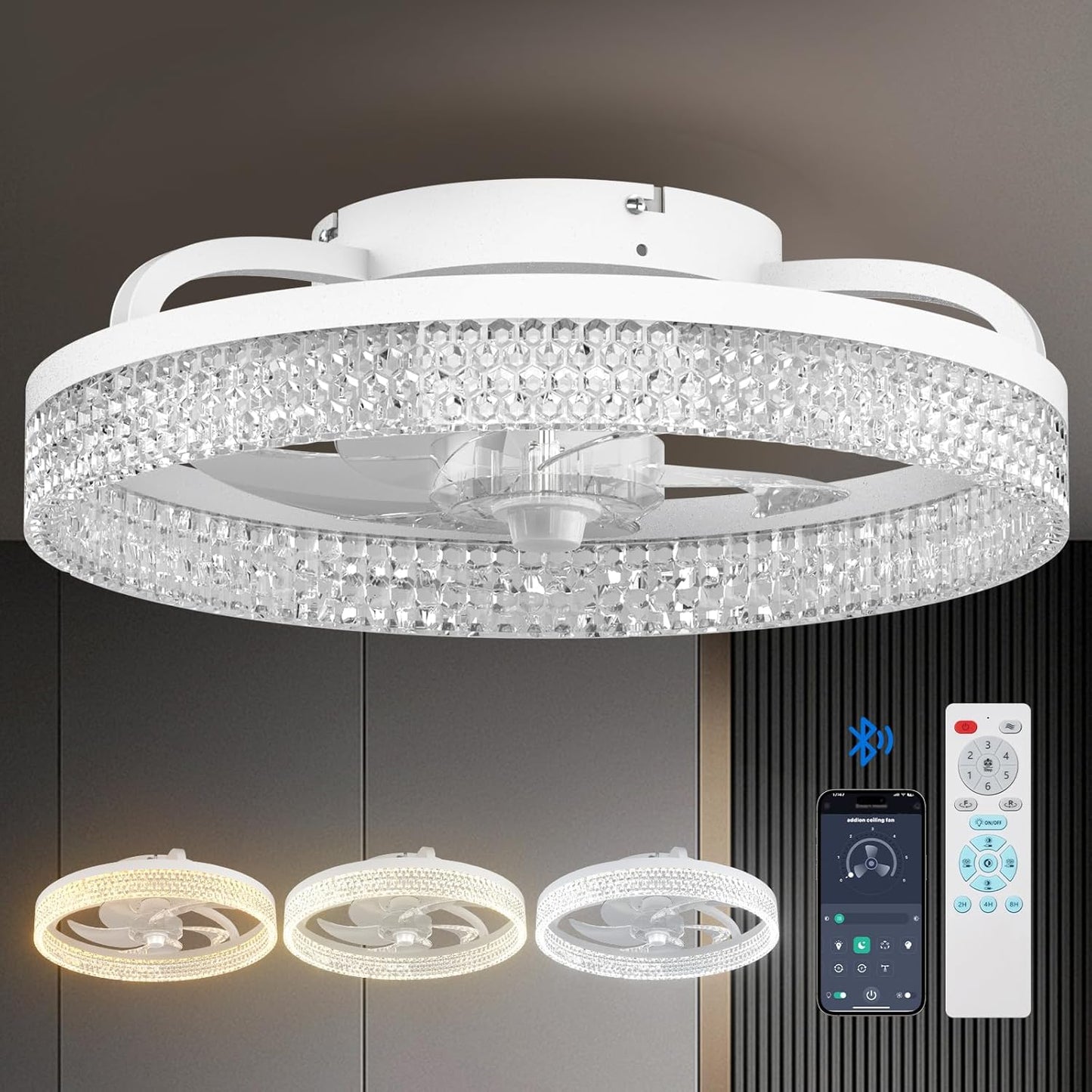 addlon Modern Ceiling Fan with Lights and Remote Control Features