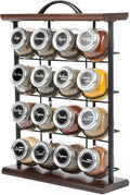 Orii 16 Jar Acacia Wood Spice Rack - Vertical Space Saver
