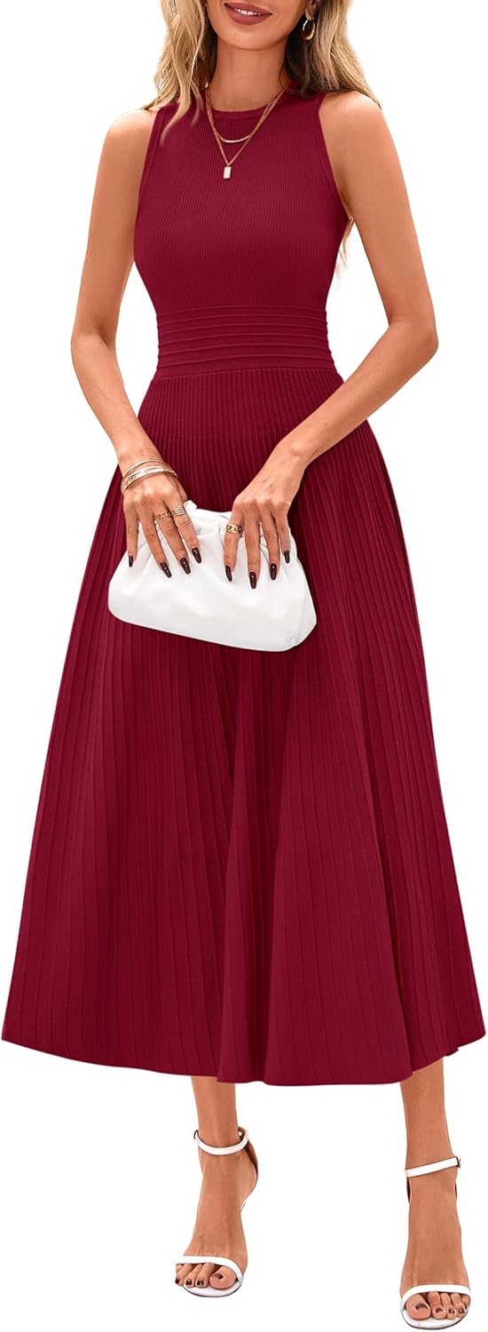PRETTYGARDEN Spring Casual Dresses for Women - Midi A Line Style