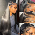 13x6 Lace Front Wigs Human Hair 180 Density Straight HD Lace - Natural