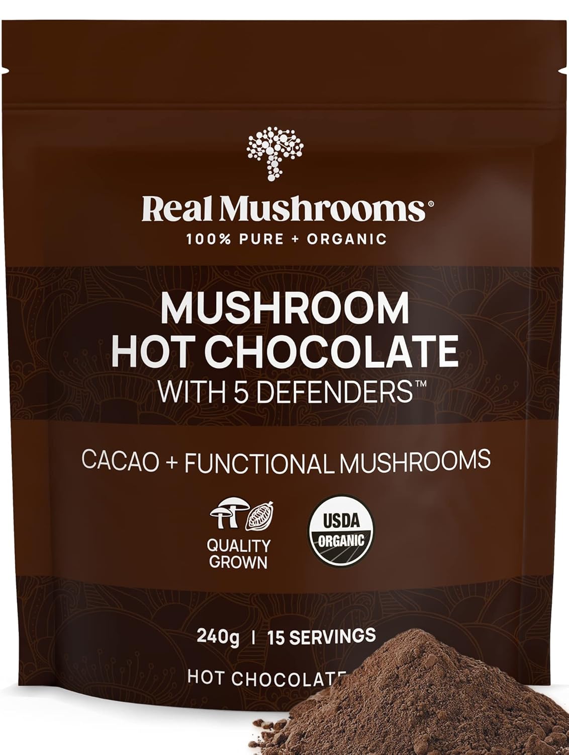 Organic Hot Chocolate Mix with Reishi, Chaga, and Shiitake