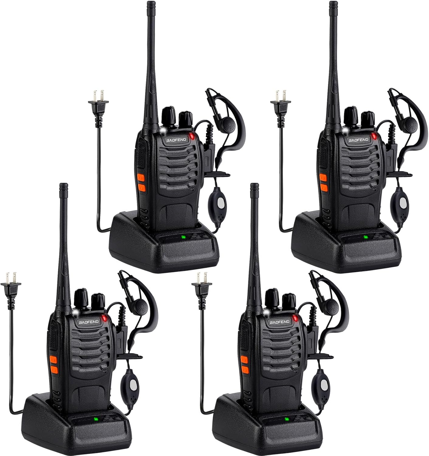 Baofeng Walkie Talkies 888S Rechargeable Long Range Earpieces