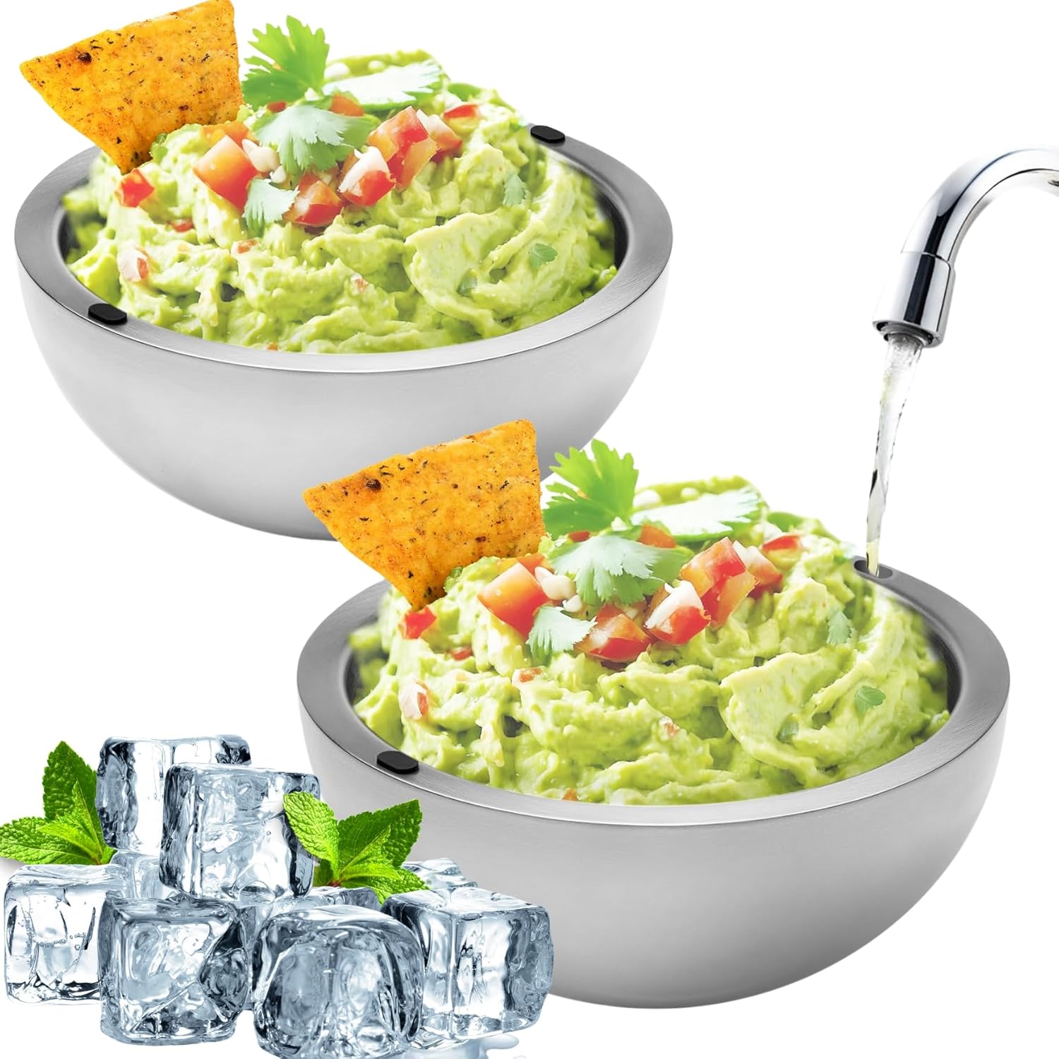 Dip Chiller Bowl - Large 35oz Capacity for Perfect Parties