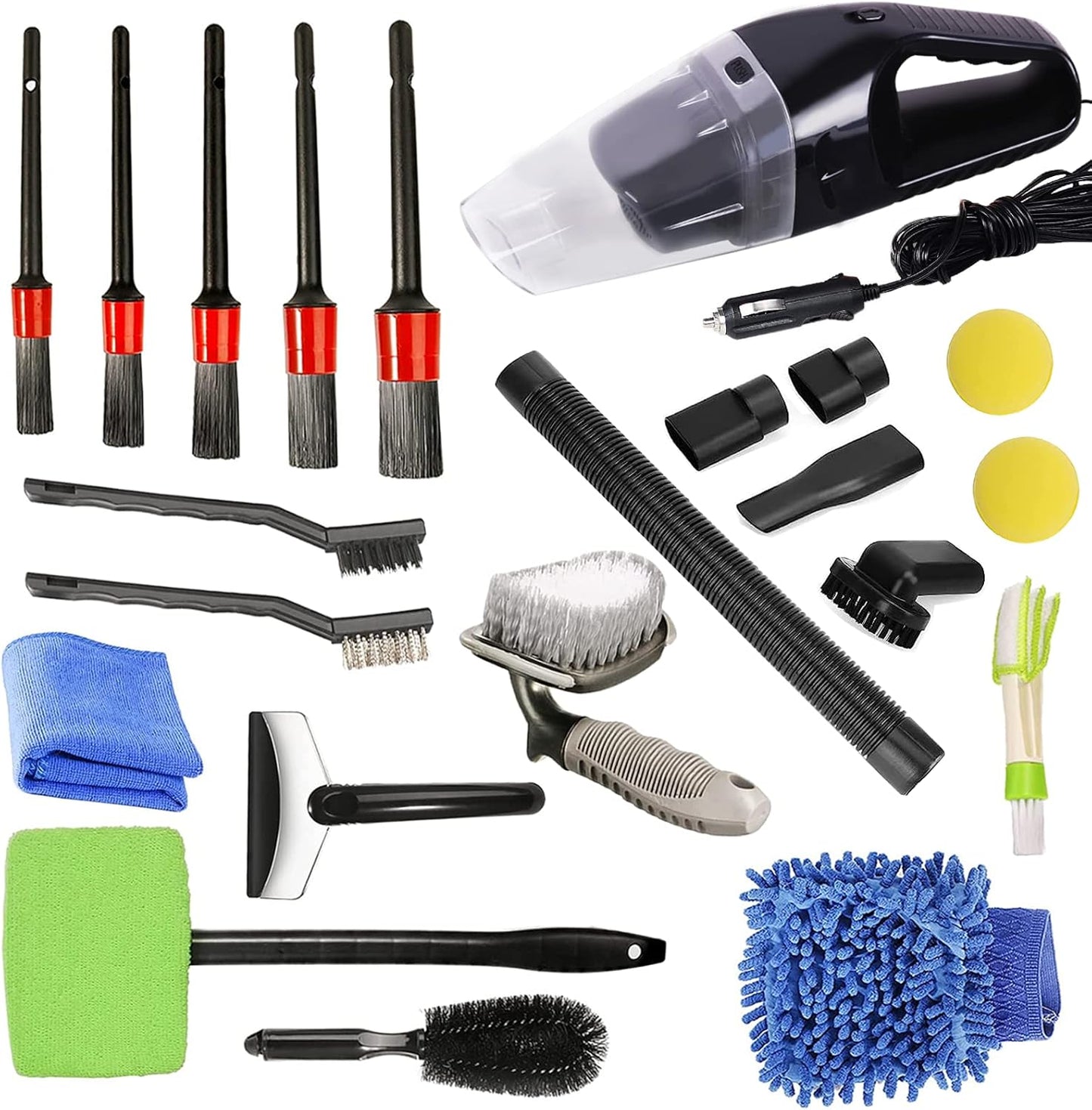 Washable Car Cleaning Kit with High Power Vacuum
