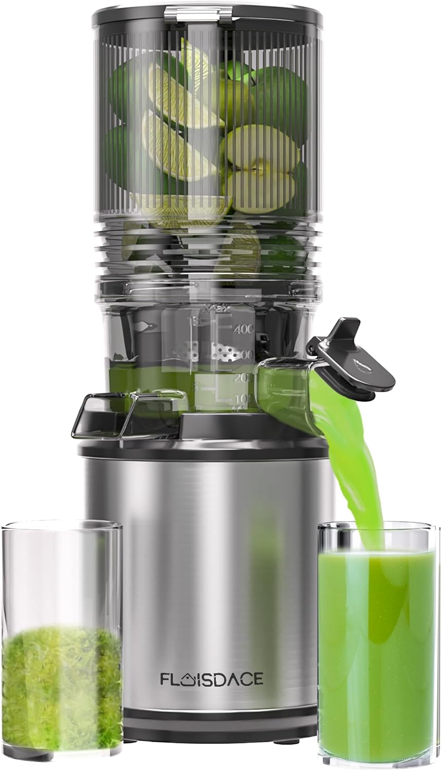 Cold Press Juicer with 6.5in Feed Chute for Easy Juicing