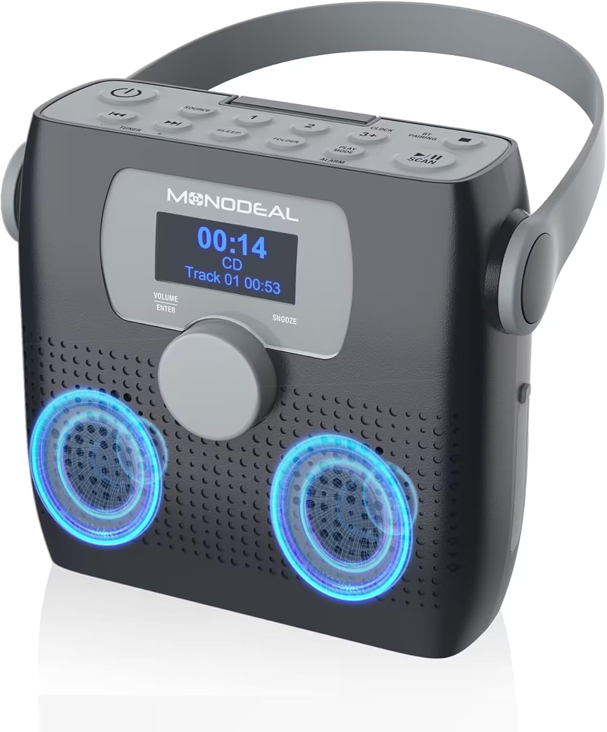 Portable CD Player with Bluetooth and FM Radio for Travel