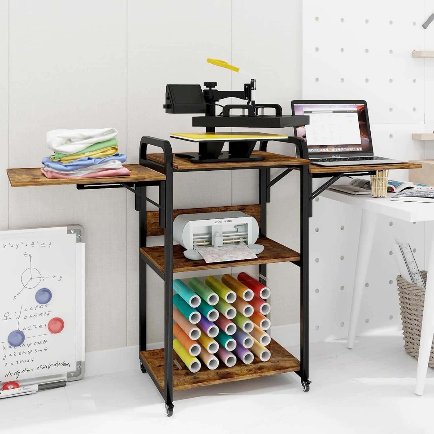 PUNCIA 3 Tier Movable Heat Press Table for DIY Projects