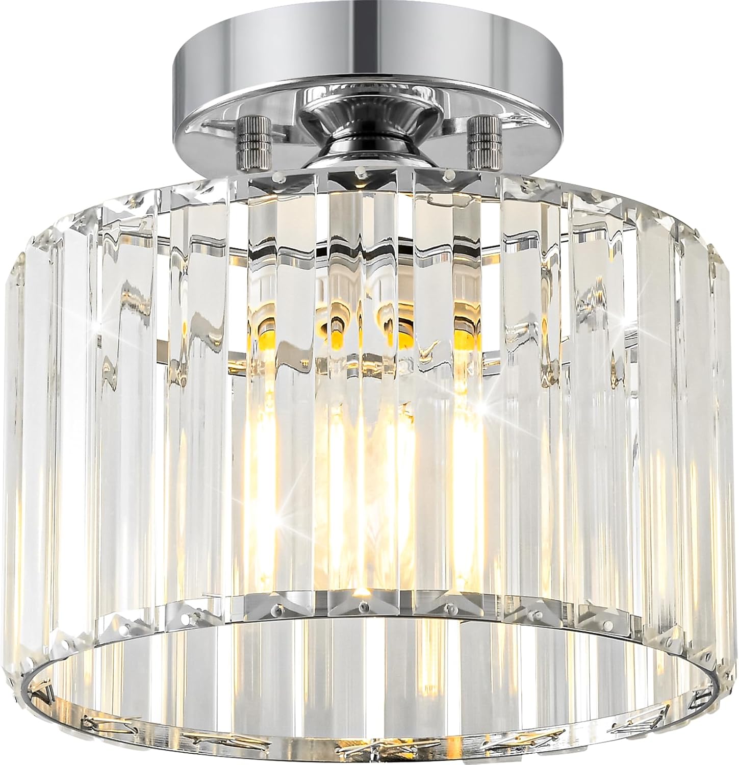 Crystal Chrome Semi Flush Mount Ceiling Light for Modern Spaces
