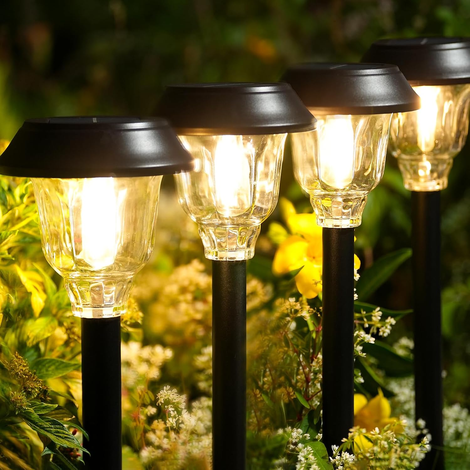 Solar Lights Outdoor Waterproof for Garden Pathway 6 Pack