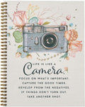 Softcover Camera 8.5 in x 11 in Motivational Spiral Notebook - Durable