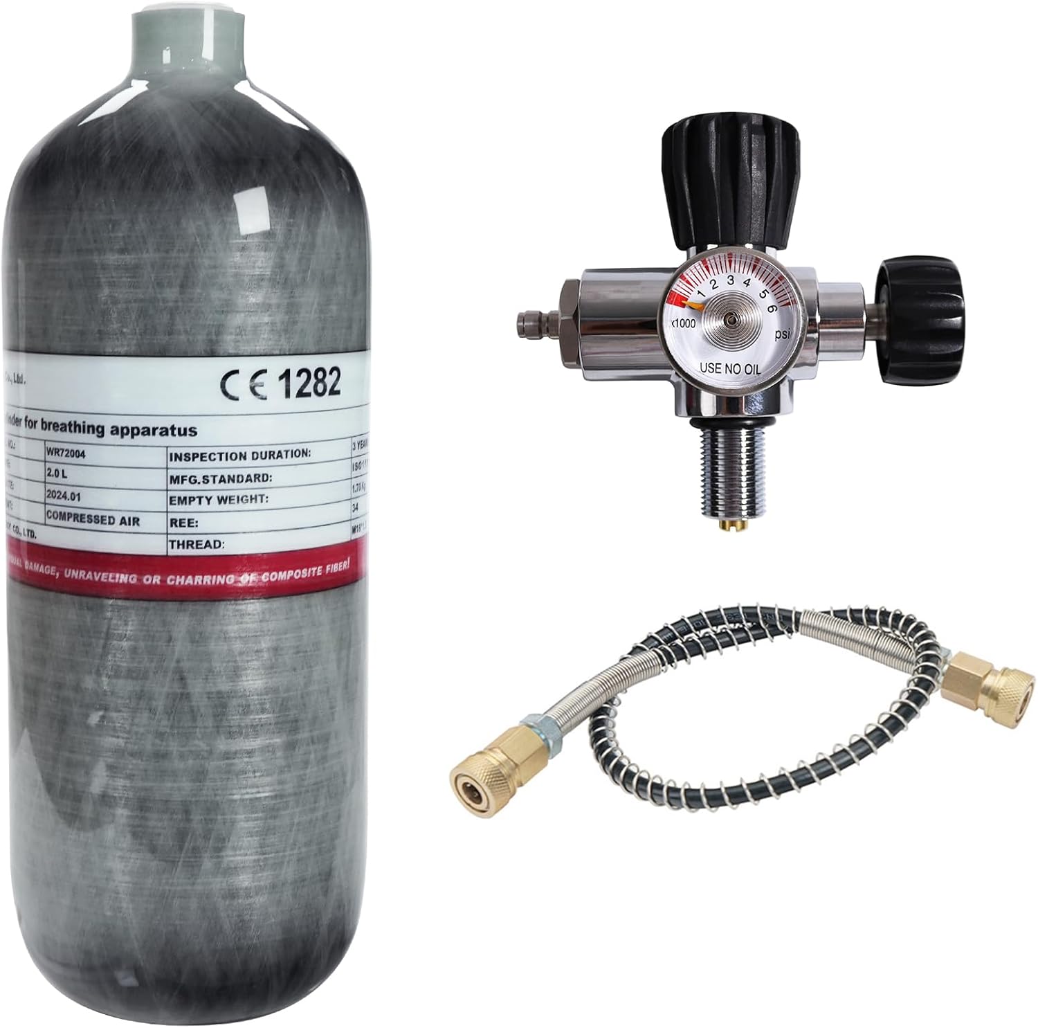 TUXING 4500Psi Carbon Fiber HPA Tank - Pcp Filling Regulator for Scuba Tank