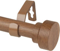 Rod Desyne 1ft Bonnet Faux Wood Single Curtain Rod, 28-48 in Chestnut
