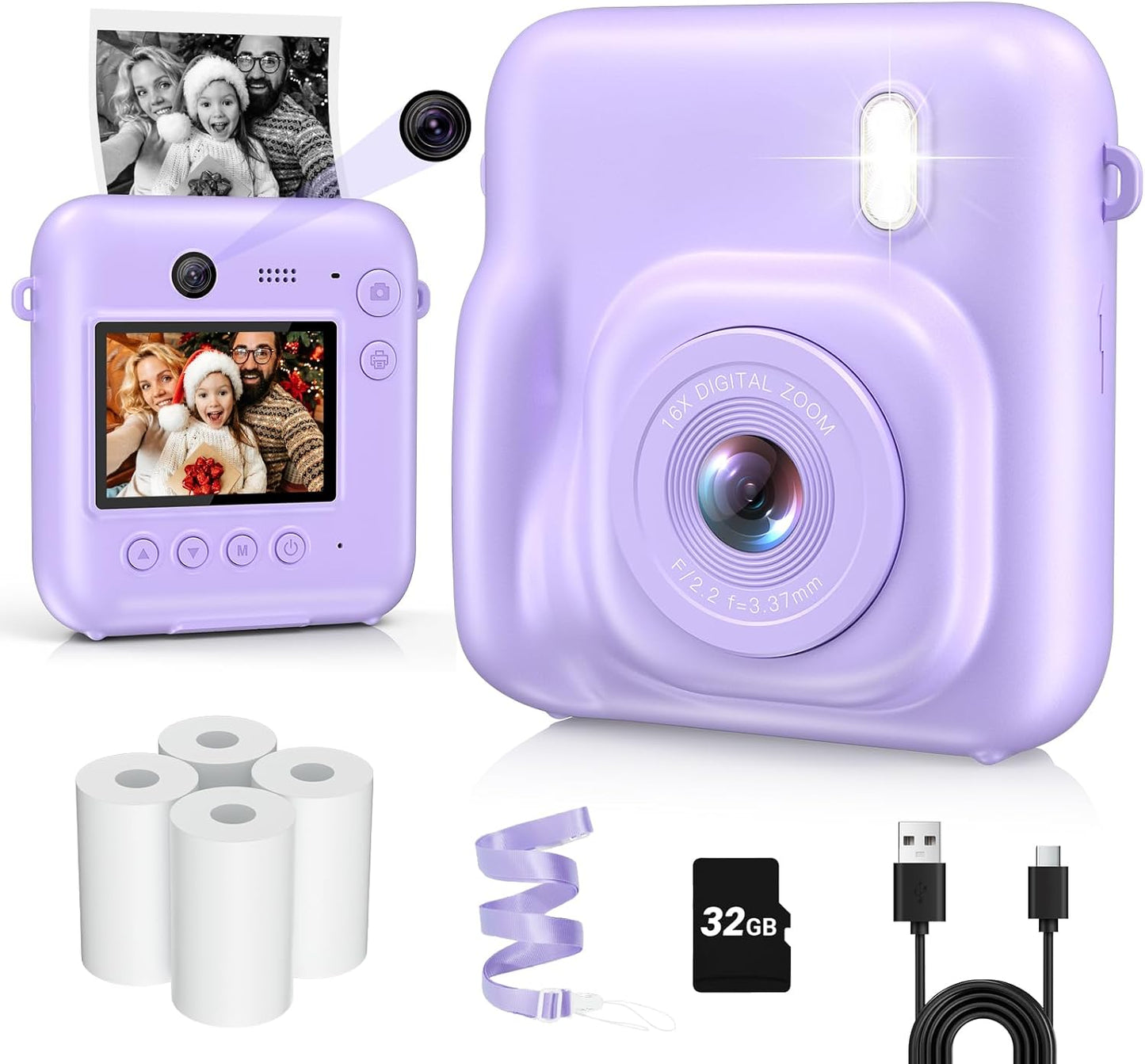 Instant Print Dual-Lens Kids Camera - Capture Memorable Moments Effortlessly!