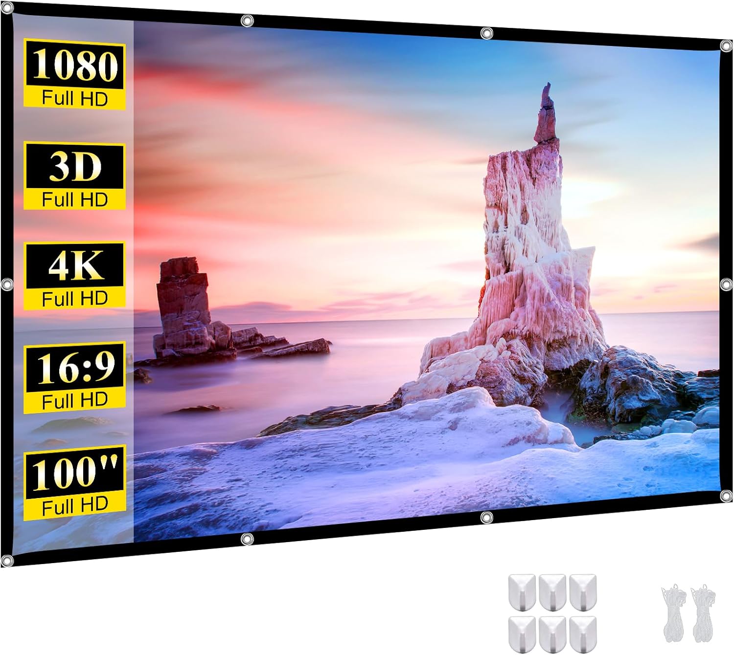 100 Projector Screen: Portable 4K HD Home Theater
