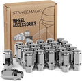 24pcs Chrome Silver Bulge Lug Nuts 12x1.5 - Extended Closed Lug Set