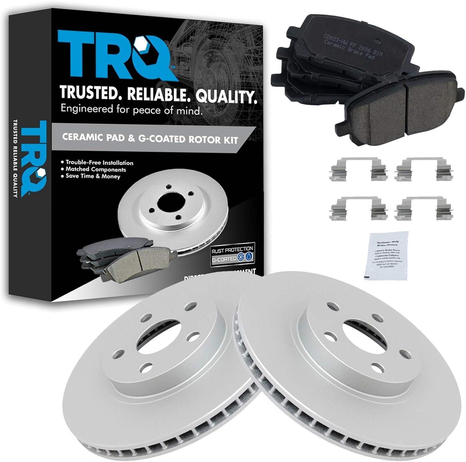 TRQ Front Brake Pad & Rotor Kit for Pontiac Vibe & Corolla