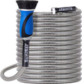 Metal Garden Hose 50 Ft With Hose Nozzle - Flexible Stainless Steel