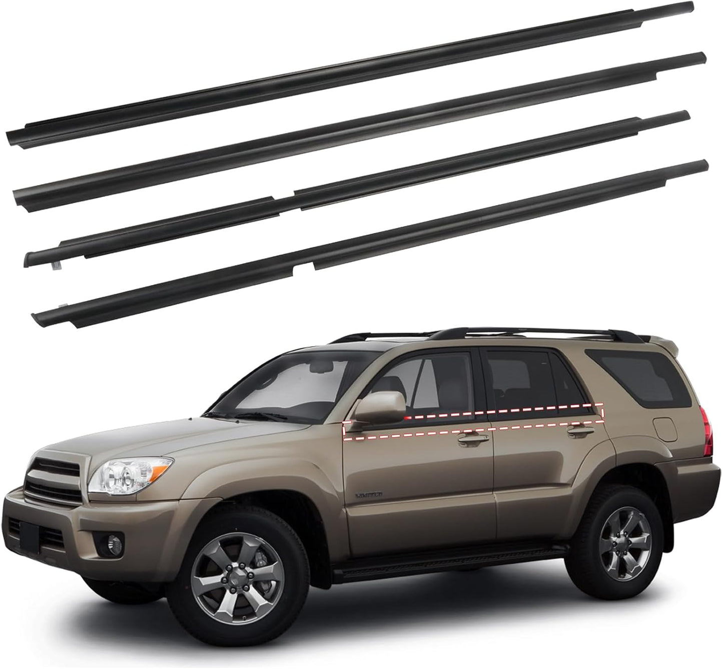 Window Molding Trim Seal for 2003-2009 Toyota 4Runner