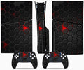 Enhance PS5 Slim with Red Honeycomb Skin Cover