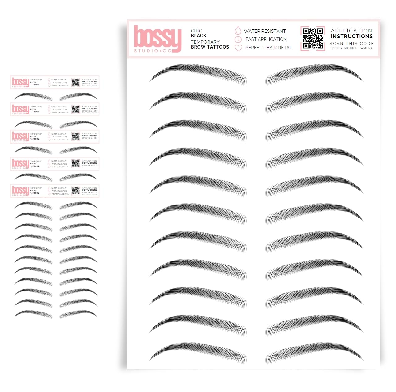 5 Pack Waterproof Eyebrow Tattoos for Natural Hair-Like Brows