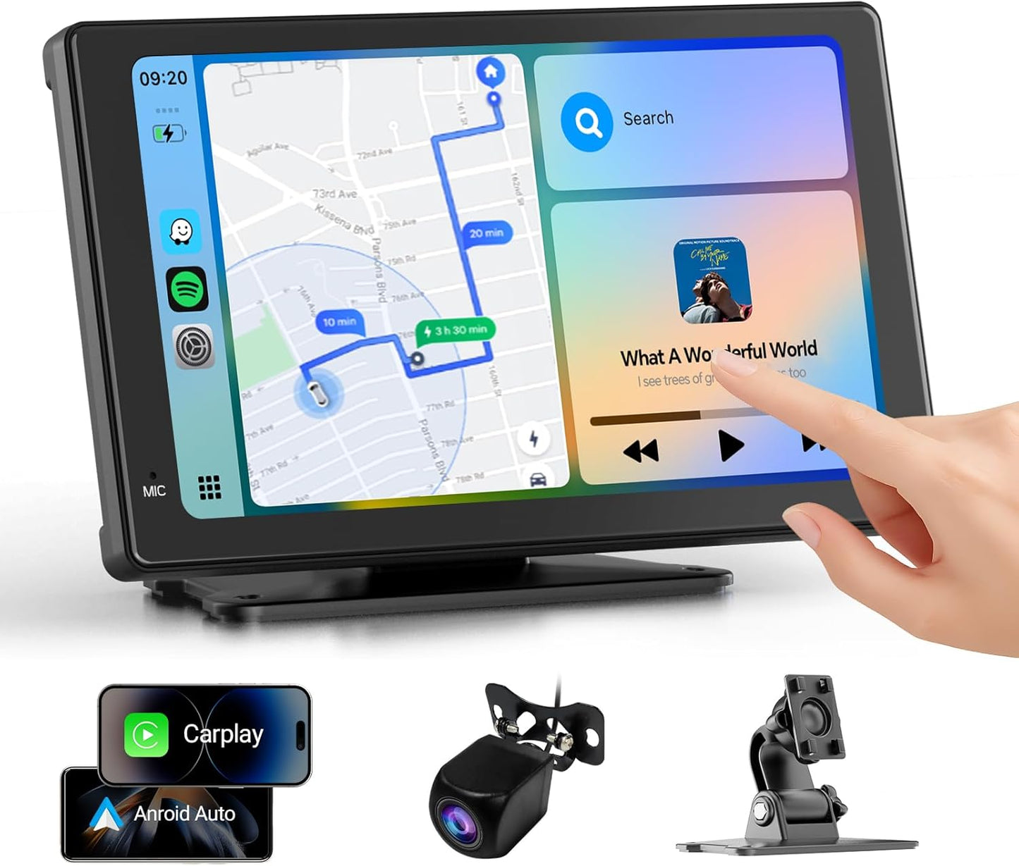 7in HD Touch Screen Car Stereo with Wireless CarPlay and Android Auto