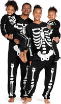 Kids' One-Piece Fleece Pajamas - Glow Skeleton Holiday Sleepwear