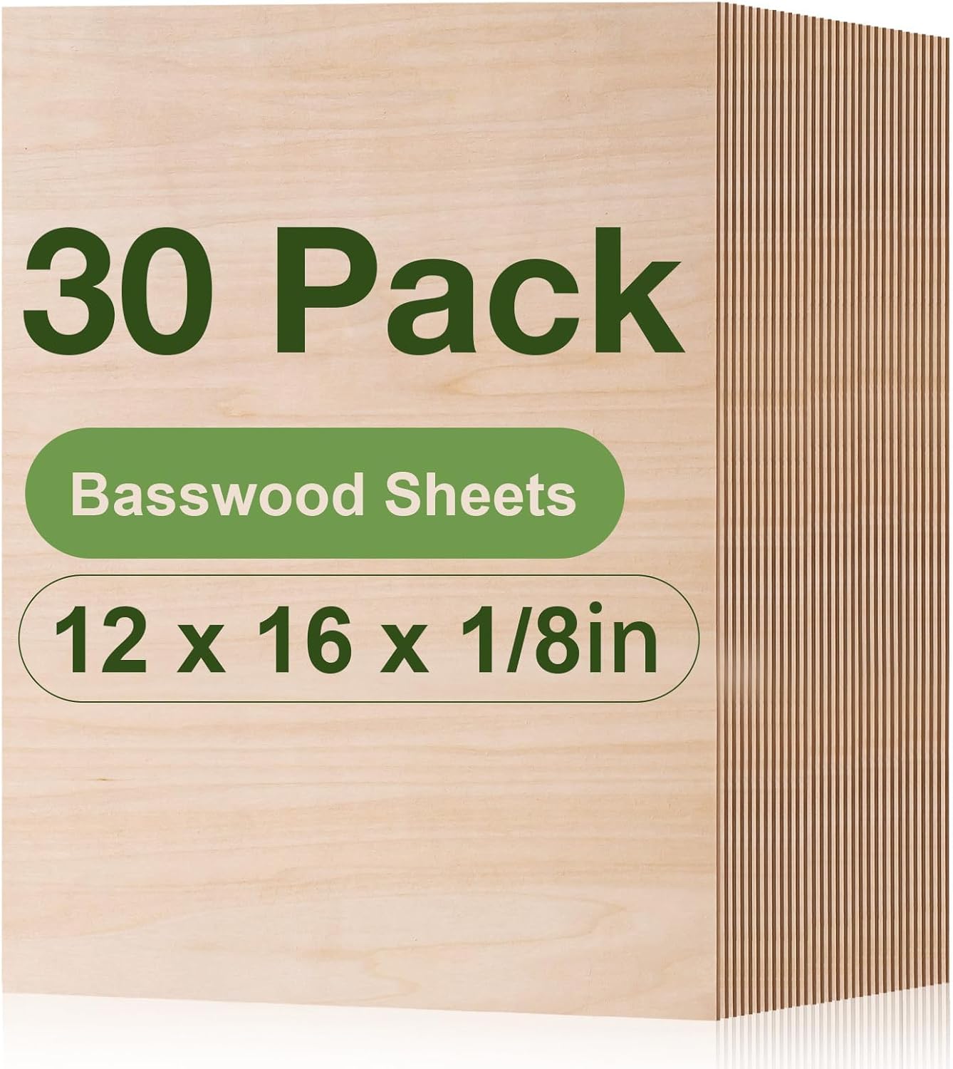 ROBOTIME 30-Pack Basswood Sheets for Laser Engraving Projects