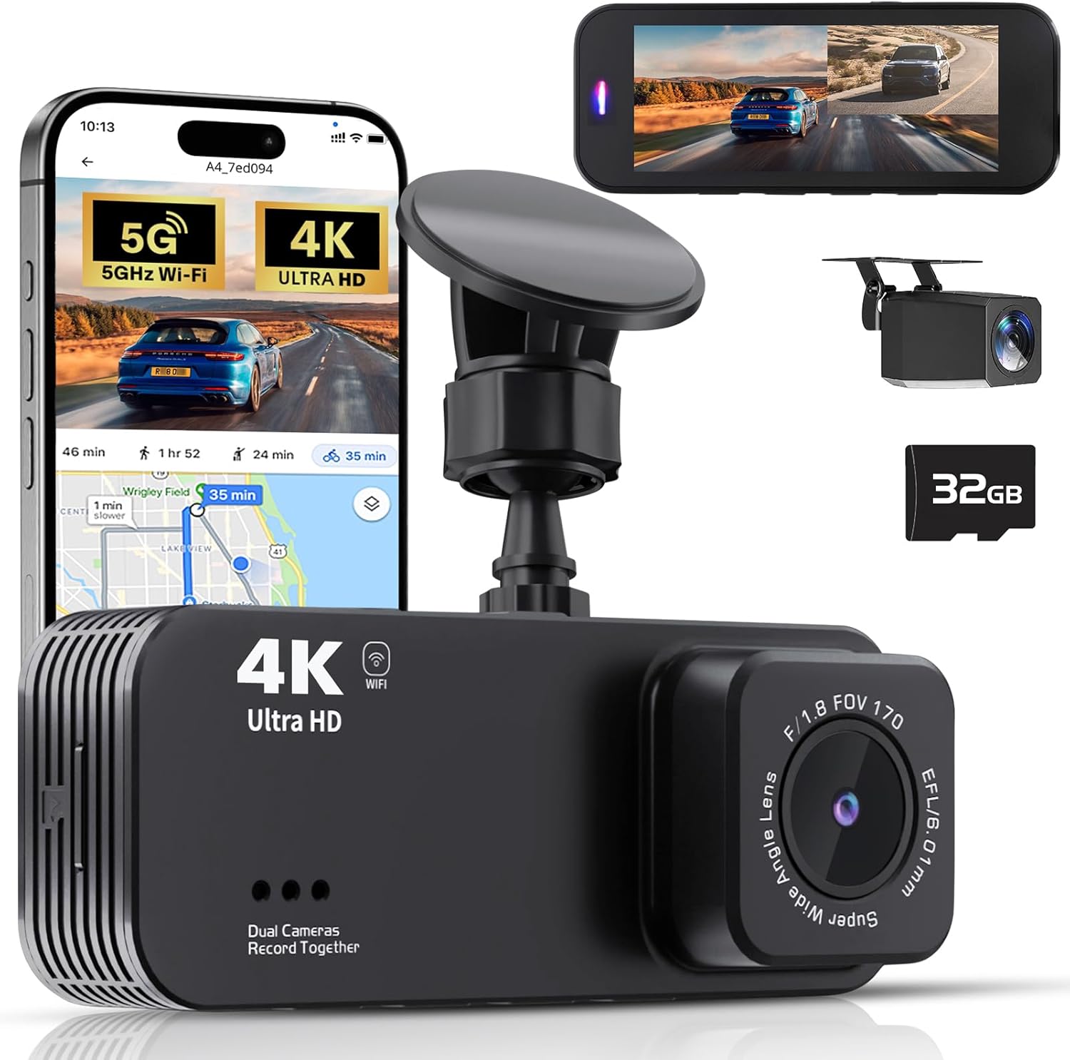 4K+1080P Dual Dash Cam - Ultimate Protection