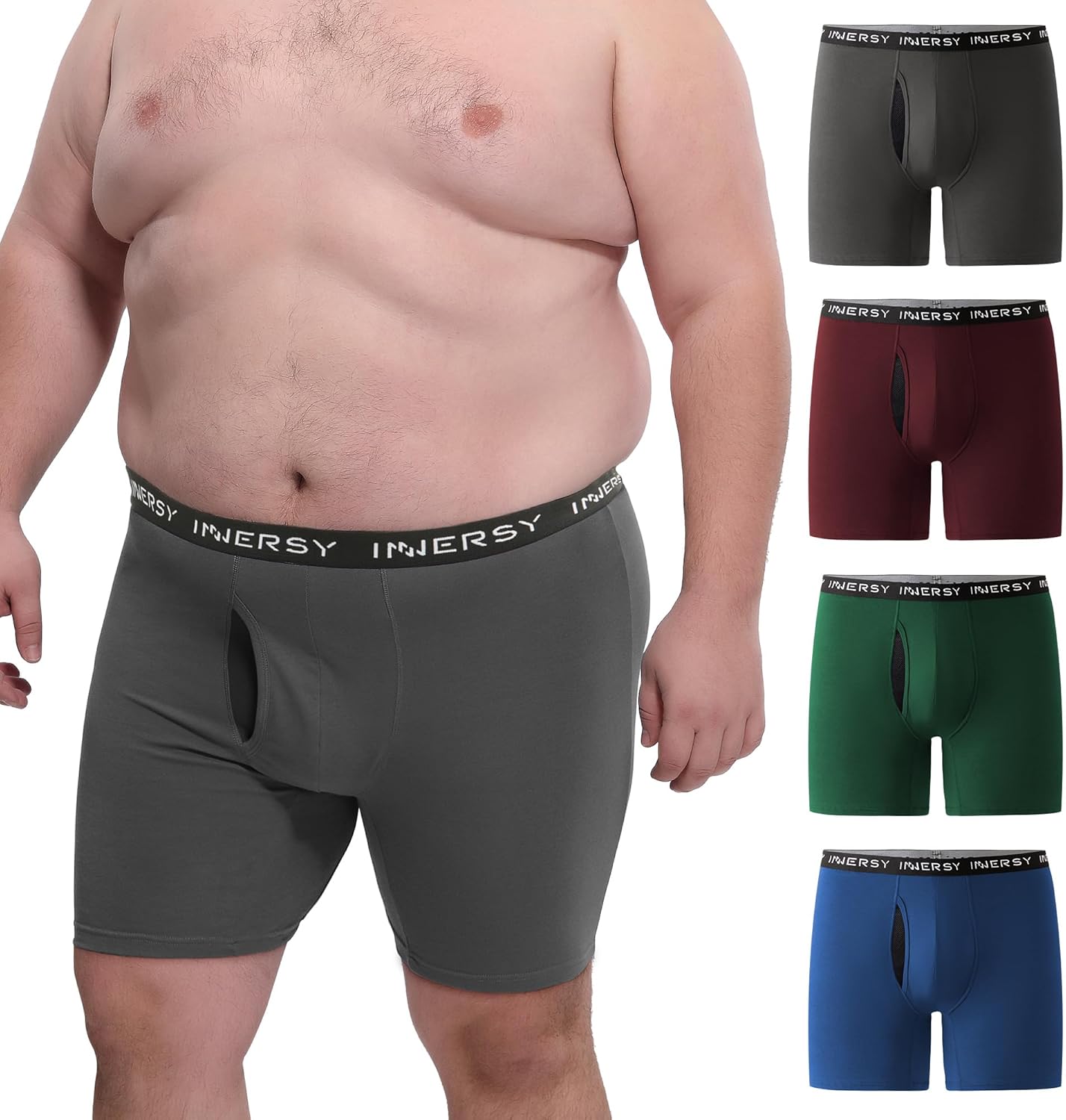 INNERSY Men's Big and Tall Boxer Briefs for Ultimate Comfort