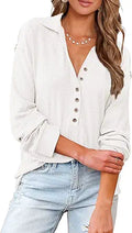 BTFBM Women Casual Button Down V Neck Blouses for Every Occasion